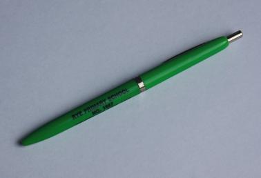 Green Ball Point Pen with push-in click mechanism.
Inscribed “ Rye Primary School
                        No 1667
               Centenary Nov. 1975”