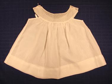 Plain voile baby dress. White spotted voile yolk. Nylon