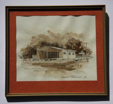 Water colour of Douglas Renton’s surgery, Point Nepean Rd. and Hunt Avenue Rye
Inscription on back “To D & Y  with affectionate appreciation  Gladys N  November 1976”   
( Douglas & Yvonne, Gladys Neale )