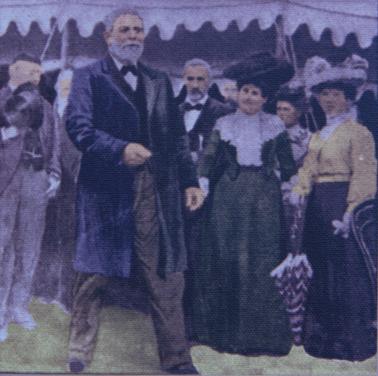 Walking past group outside marquee.
4 copies on photo paper.
2 on canvas