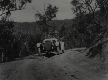 Car travelling over Arthur's seat