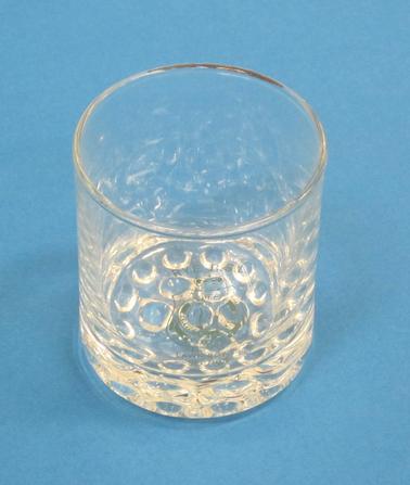 Glass tumbler with Rye RSL Logo and “ Rye RSL Lawn Bowls Section” in gold writing