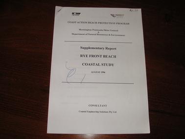 Results of study regarding Rye Front Beach presented at public meeting in Rye, with suggested recommendations for action.