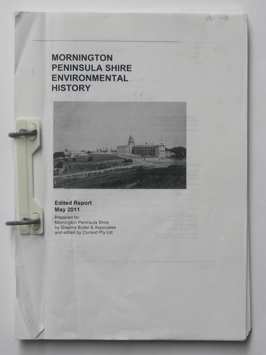 Contains the initial steps in the explanation of the physical, historical environment of the Mornington Peninsula created by human occupation after permanent settlement  