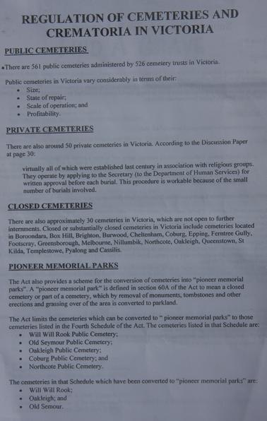 Notes of cemeteries and crematoria in Victoria and London