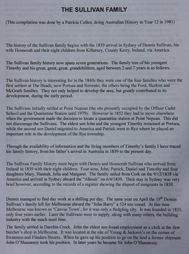 Sullivan Family History