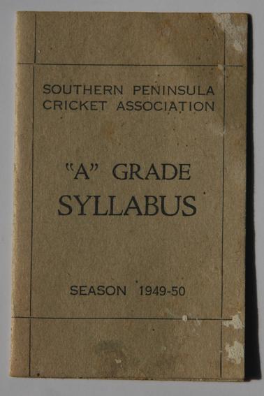 Playing schedule for matches.  C.F. Eeles, President.  A.H.D. Smith, Secretary