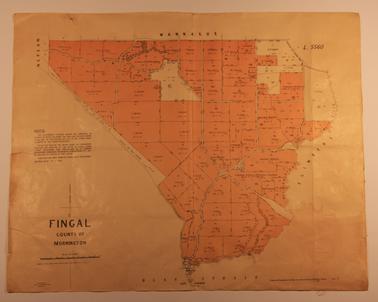 Map showing (freehold) allotments coloured brown.  Bounded on north by Wannaneue, West by Nepean, East by Flinders, South by Bass Strait.