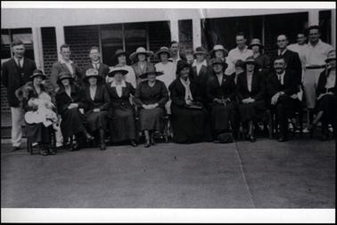 A business shed with flag.