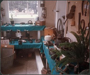 A front view of kitchen and farm implements in the Old Post Office Museum, Mornington 