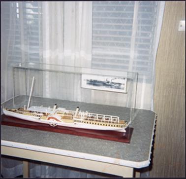 A Scale Model of the P.S. Hygeia, built by Mr W Schultz of Brisbane, on display in the Mornington Historical Museum 