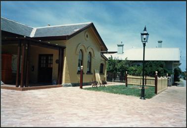 This view of the Old Post Office Museum shows the paintwork, paving, grassed area completed and the
street light in place