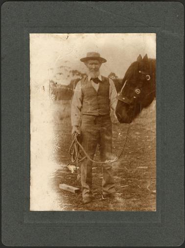 The image shows James Firth with a horse
