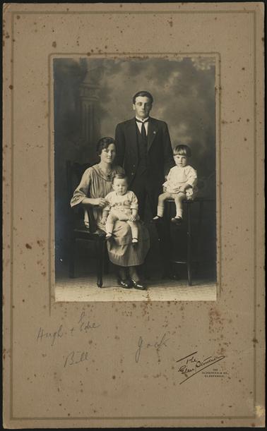 Hugh and Edith Stone and children, (Edith nee Duncome), Left to right Edie, Bill, Hugh and Jack