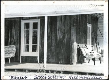 The image shows the west verandah at Sages Cottage