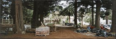Beleura driveway with construction work being undertaken the house in the background