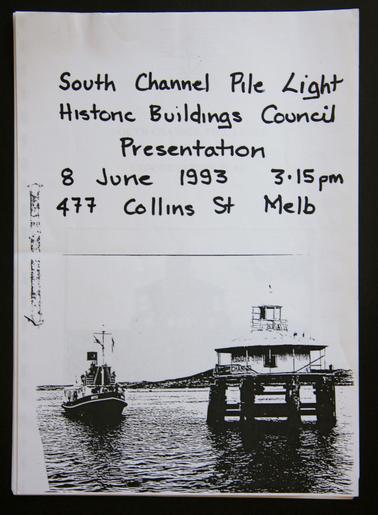 Conservation Plan presented by Parks Victoria to Historical Buildings Council 8 June 1993, plus copy of newspaper article.