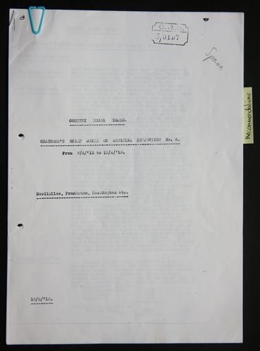 Notes made by Country Roads Board Chairman, W. Calder in regard to the inspection of Peninsula roads.