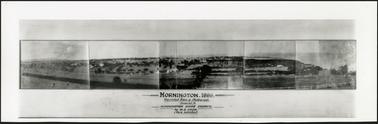 A view of Mornington 1888, inscription under photo reads, reprinted from a photograph, 'presented to Mornington Shire Council, by W.S. Cook (Shire Solicitor)'
