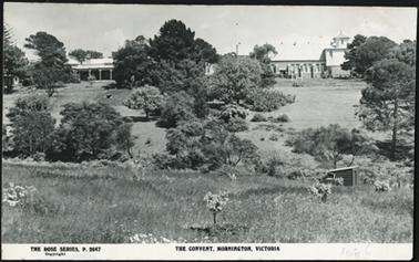 Mornington Convent of Mercy in background shown in a treed setting Tanti Creek in foreground